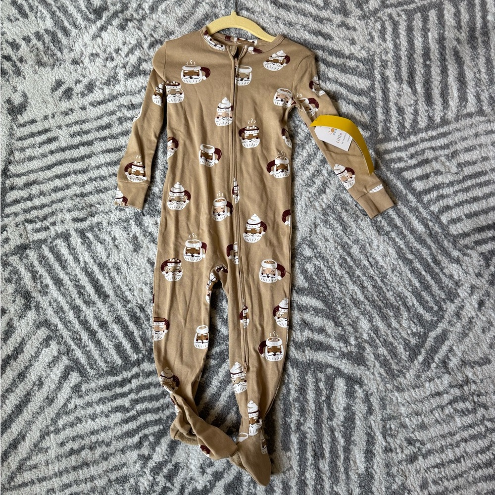 Little co by Lauren Conrad Santa foot pjs